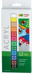 Farby akrylowe 12 ml. Happy Color. 12 kolorów
