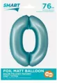 Balon foliowy Smart cyfra 0 niebieski matowy 76cm - tantis.pl