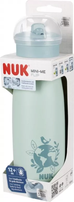 NUK. Mini-Me . Kubek ze słomką. 500ml. 12 miesięcy. Zielona - tantis.pl