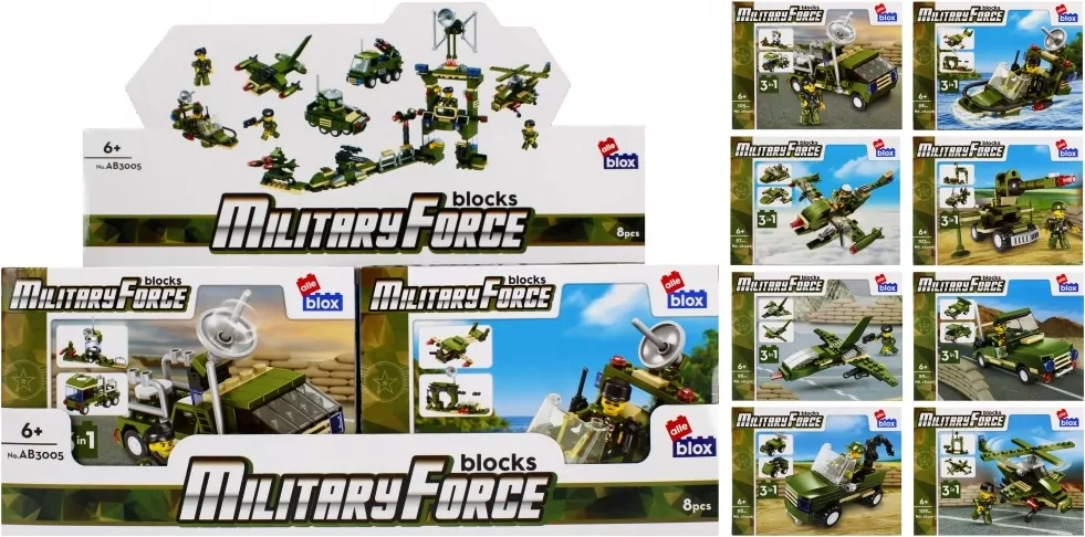 Klocki konstrukcyjne Alleblox Military 96-104 elementy, mix - tantis.pl