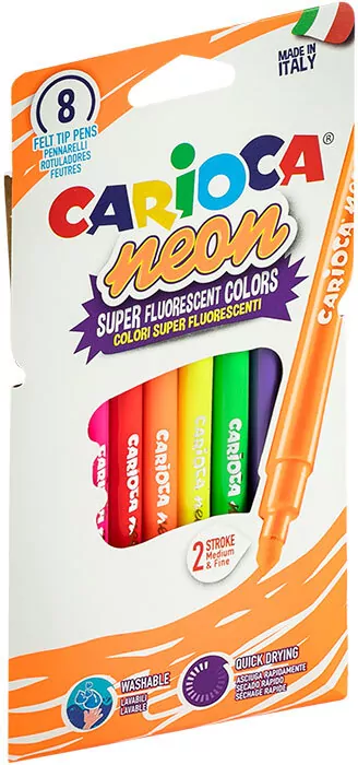 Pisaki neon 8 kolorów CARIOCA - tantis.pl