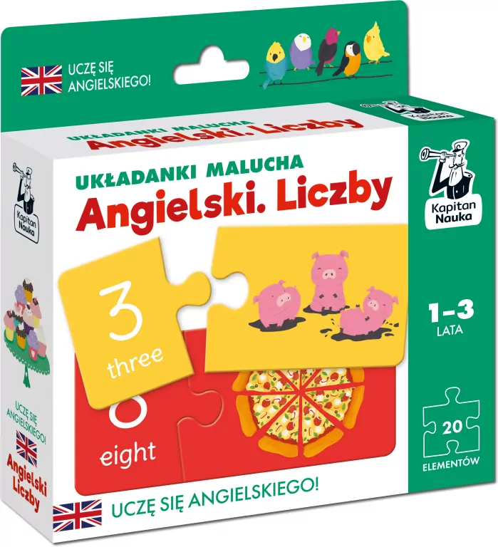 Angielski. Liczby. Układanki malucha. Kapitan Nauka - tantis.pl