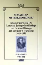 Sumariusz metryki koronnej T.XXI