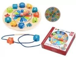 Zegar drewniany z klockami do sortowania