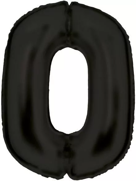 Balon foliowy cyfra 0 satynowa czarna 86cm - tantis.pl