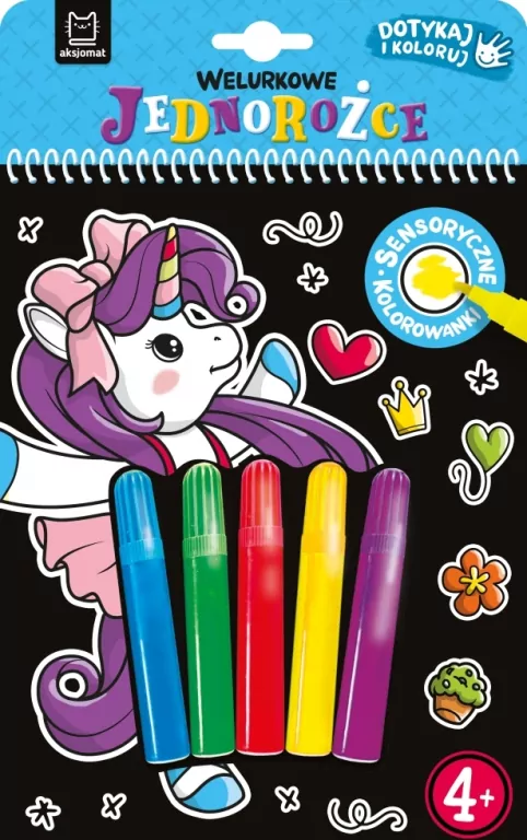 Welurkowe jednorożce. Dotykaj i koloruj - tantis.pl