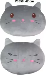 Poduszka kot szary 42cm MIX