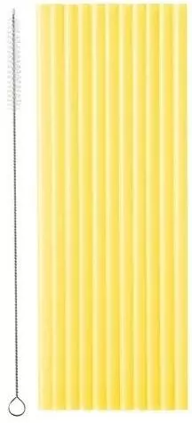 Słomki plastikowe żółte 23cm 12 szt - tantis.pl