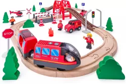 Drewniana kolejka straży pożarnej na baterie 60el 92110 Woody