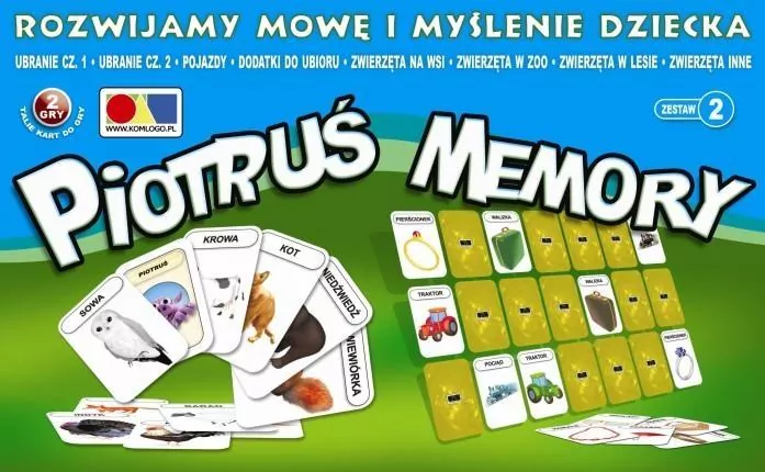 Rozwijamy mowę i myślenie. Piotruś Memory. Zestaw 2 - tantis.pl