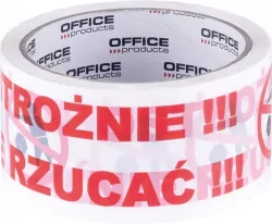 Taśma pakowa Office Products ostrożnie nie rzucać 48mmx50y biała