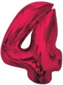 Balon foliowy cyfra 4 czerwona Smart 92cm - tantis.pl