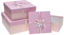 Pudełko prezentowe z kokardą różowy ROZETTE
