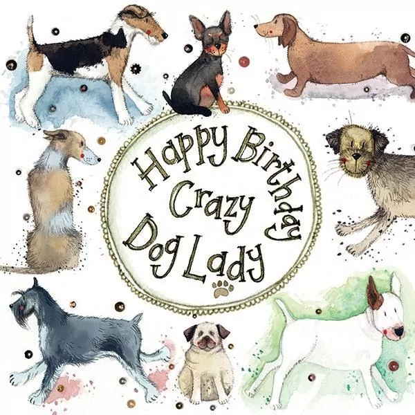 Karnet Urodziny Crazy Dog Lady Psiara - tantis.pl