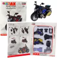 Motocykl do skręcania metalowy 1:14 niebieski - tantis.pl