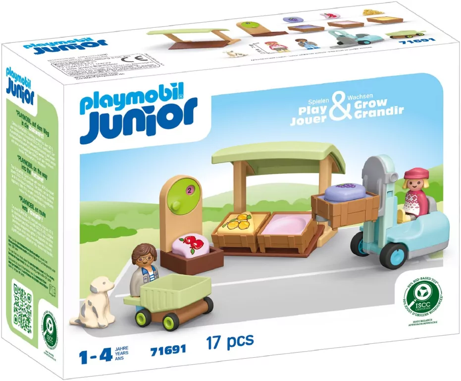 Playmobil Junior Ekologiczny Stragan z wózkiem widłowym 71691 - tantis.pl