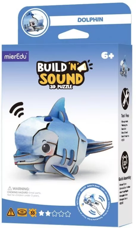 Puzzle 3D. Buduj i słuchaj - Delfin - tantis.pl