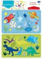 Plastikowy szablon rysunkowy. Dino, kosmos - tantis.pl