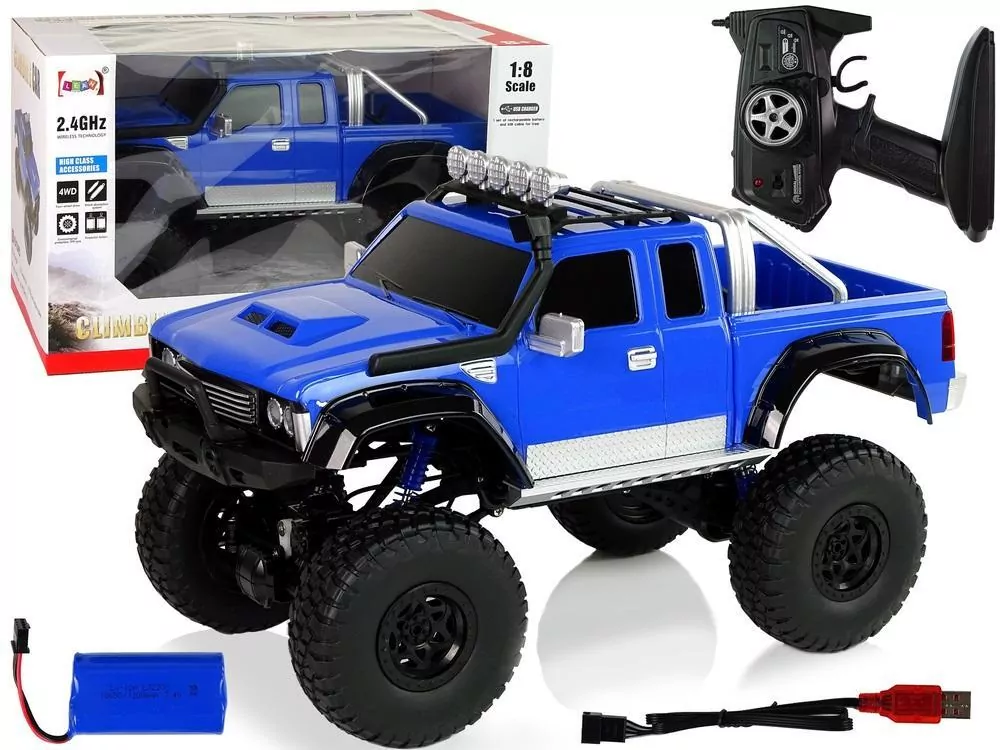 Auto Off- Road R/C 2.4G Climbing Car 1:8 niebieski - tantis.pl