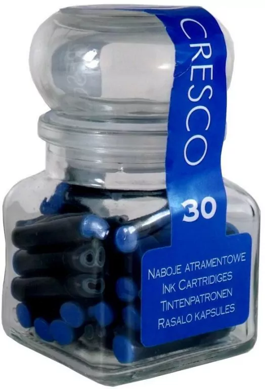 Naboje do pióra niebieskie. Słoiczek 30 sztuk - tantis.pl