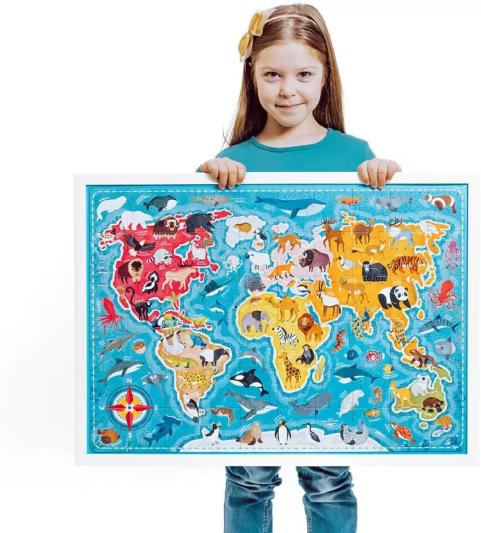 CzuCzu. Puzzlove. Zwierzęta Mapa Świata 60 - tantis.pl