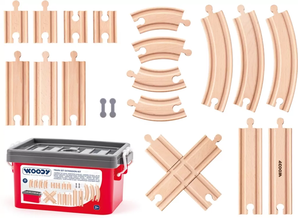 Zestaw torów w pudełku, 20 szt. 92108 Woody - tantis.pl