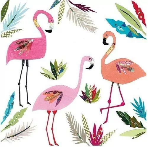 Karnet kwadrat z kopertą 3 Flamingos - tantis.pl