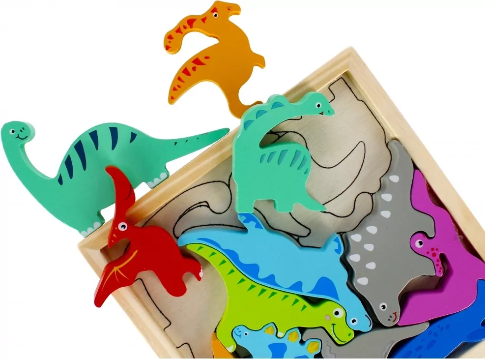 Mega Creative. Układanka drewniana 12 elemwntów, Dinozaury - tantis.pl