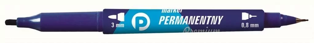 Marker permanentny. Niebieski, 2 końcówki - tantis.pl