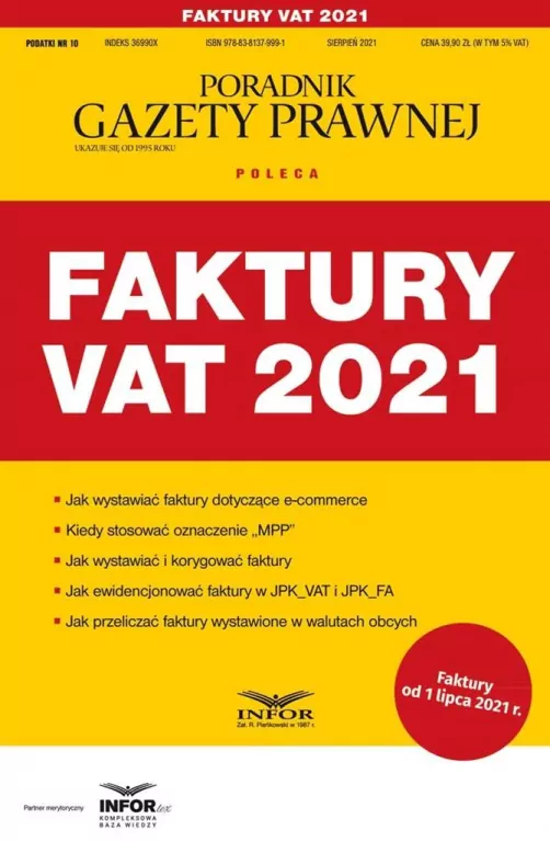 Faktury 2021. Podatki 10/2021 - tantis.pl