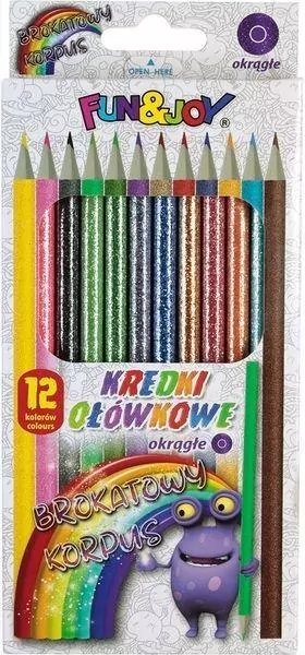 Kredki ołówkowe, 12 kolorów, brokat - tantis.pl