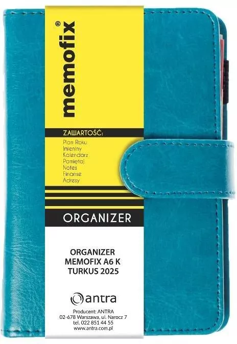Organizer Memofix 2026 A6 K turkus - tantis.pl