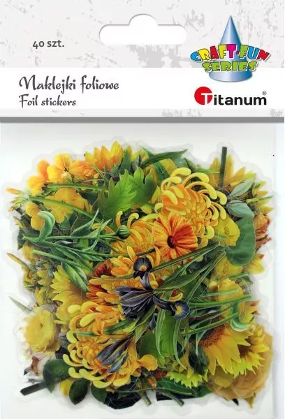Naklejki foliowe kwiaty 40szt - tantis.pl