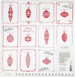 Papier ozdobny. Balls and trees 30,5x30,5cm, 5 arkuszy