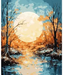 Malowanie po numerach 40x50cm Księżyc