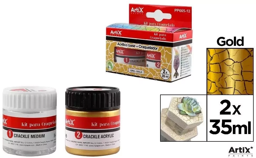 Farba akrylowa złoty 35ml + środek tworzący - tantis.pl
