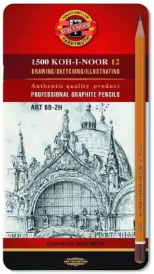 Ołówek graficzny 1502/II ART 8B-2H KOMPLET 12 SZT