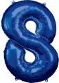 Balon foliowy cyfra 8 niebieska 57x86cm - tantis.pl