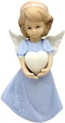 Figurka Aniołek porcelanowy niebieski 14cm