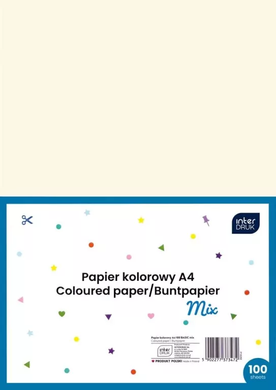 Papier kolorowy A4 100 kartek - tantis.pl