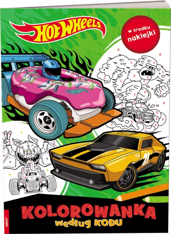 Mattel Hot Wheels. Kolorowanka według kodu - tantis.pl