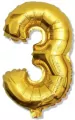 Balon foliowy. "Cyfra 3", złota, 92 cm - tantis.pl