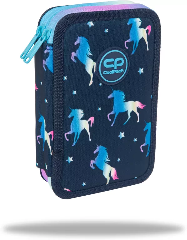 Piórnik 2-komorowy z wyposażeniem. Coolpack. Jumper 2. Blue unicorn - tantis.pl