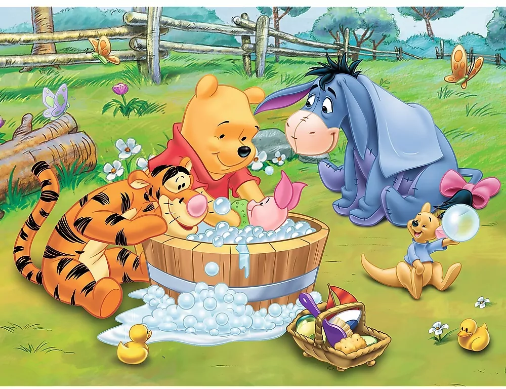 Puzzle 30. Kąpiel Prosiaczka. Kubuś Puchatek. 18198 - tantis.pl