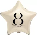 Balon foliowy Gwiazda kremowa cyfra 8 44cm - tantis.pl