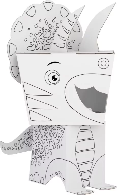 Cube head. Dino. Triceratops. Złóż i pokoloruj - tantis.pl