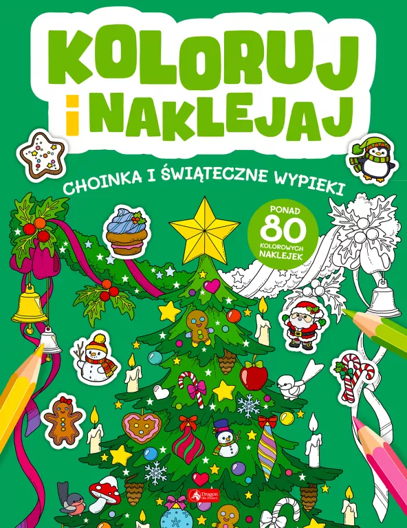 Koloruj i naklejaj. Choinka i Świąteczne wypieki - tantis.pl