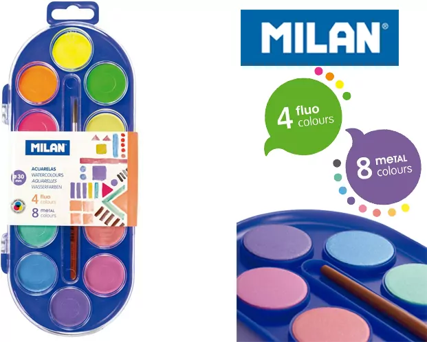 Farby akwarelowe 12 kolorów MILAN - tantis.pl