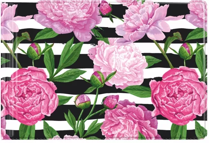 Okładka na dokumenty małe peony - tantis.pl