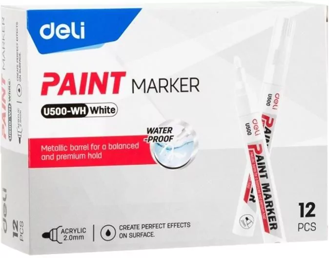 Marker olejowy 2mm biały  DELI - tantis.pl